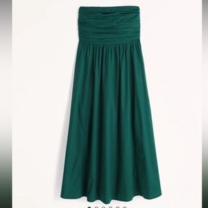 Abercrombie Strapless Poplin Midi Dress - medium